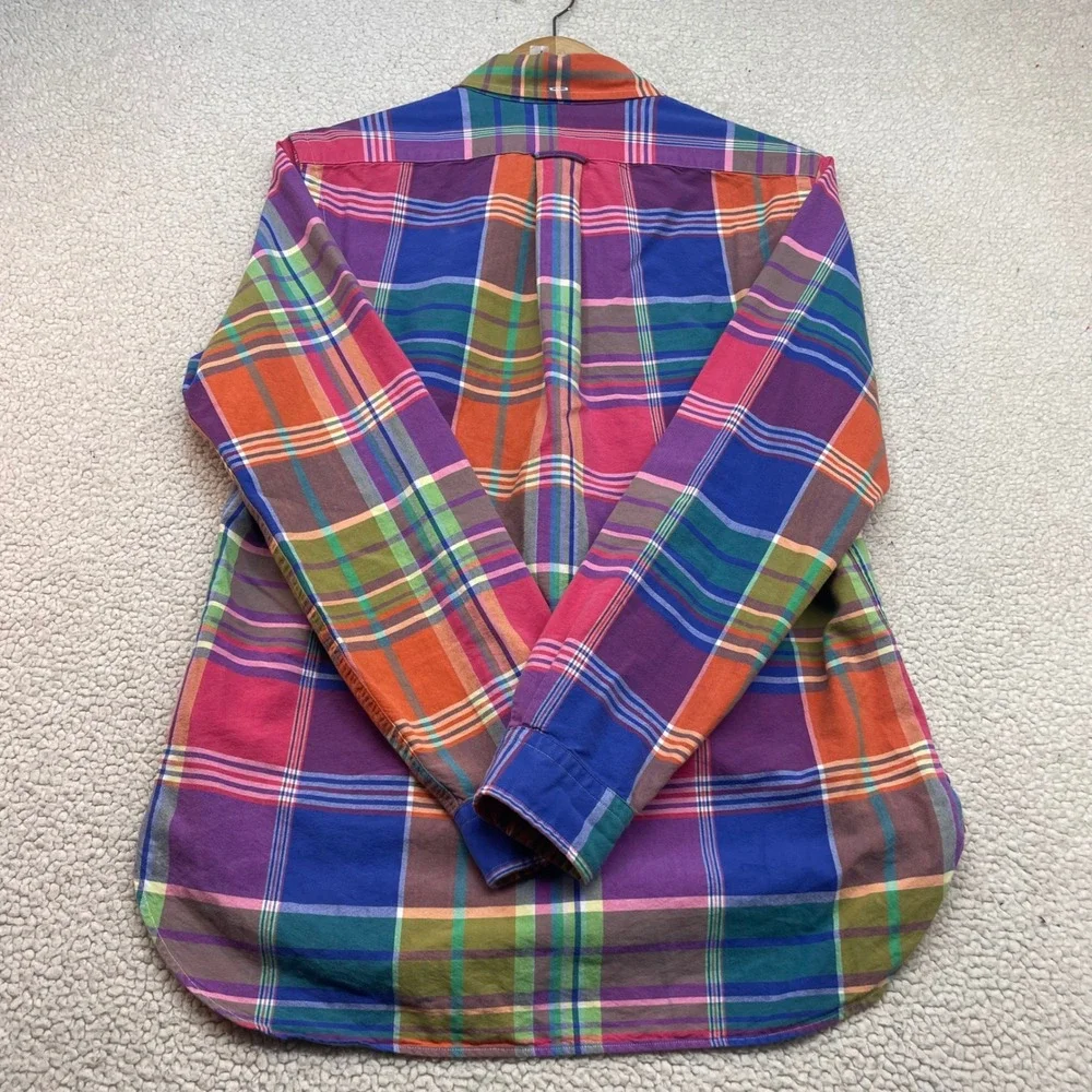 Polo Ralph Lauren Shirt Mens S Multicolor Plaid Classic Fit Button Down Pony
